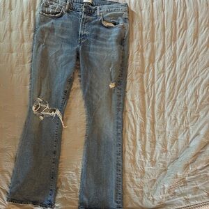 Citizens Of Humanity Light Blue Distressed Flare Jeans